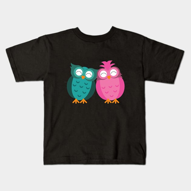 owl couple Kids T-Shirt by rositura